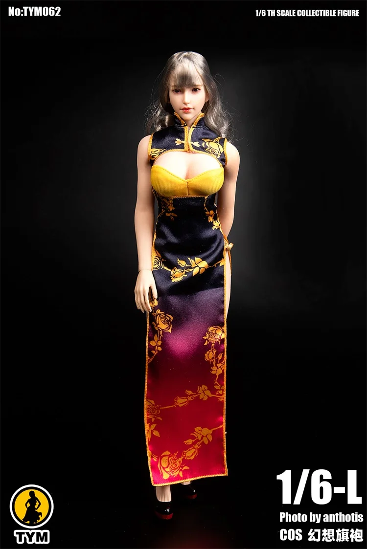 TYM062 Косплей 1/6 масштаб женская фигура Фэнтези Золотая бутылка парча cheongsam модель одежды HS-03 для 12 дюймов