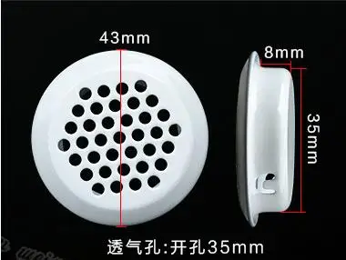 35mm white Bevel 10 шт./лот 30 мм/35 мм/40 мм/43 мм/65 мм из нержавеющей стали вентиляционное отверстие шкаф украшение шкафа респирадеро круглая вентиляционная система - Цвет: 35mm white Bevel