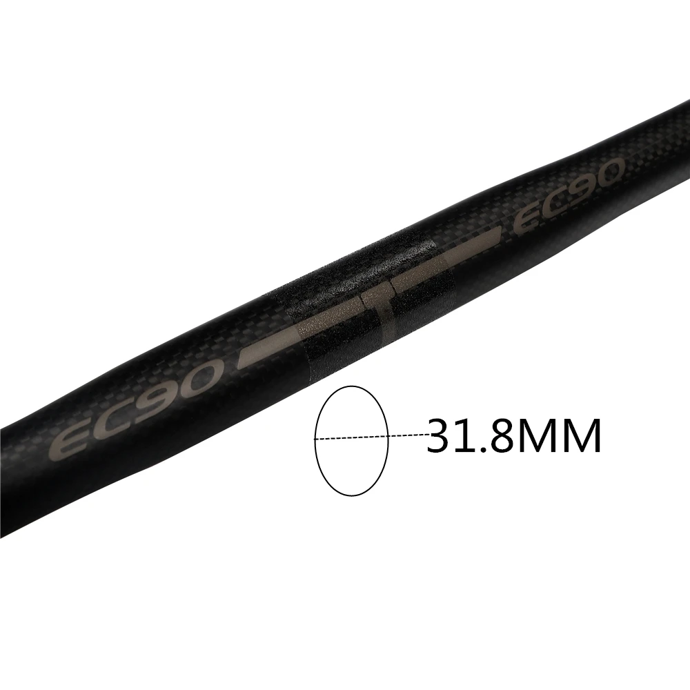 Flat 31.8-480mm EC90 руль для горного велосипеда из углеродного волокна 31,8 мм, руль для горного велосипеда, руль для горного велосипеда, полностью из углеродного волокна, ручка для детского велосипеда 3 K, матовая - Цвет: Flat 31.8-480mm