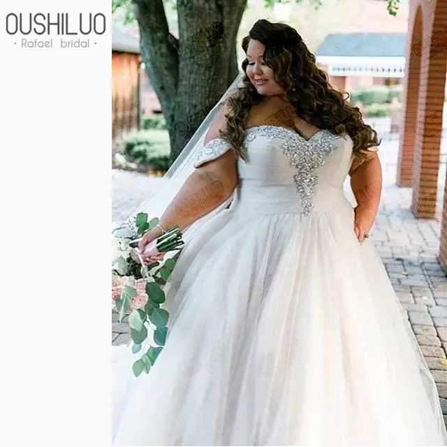 African Plus Size Wedding Gowns Off Shoulder Wedding Dresses For