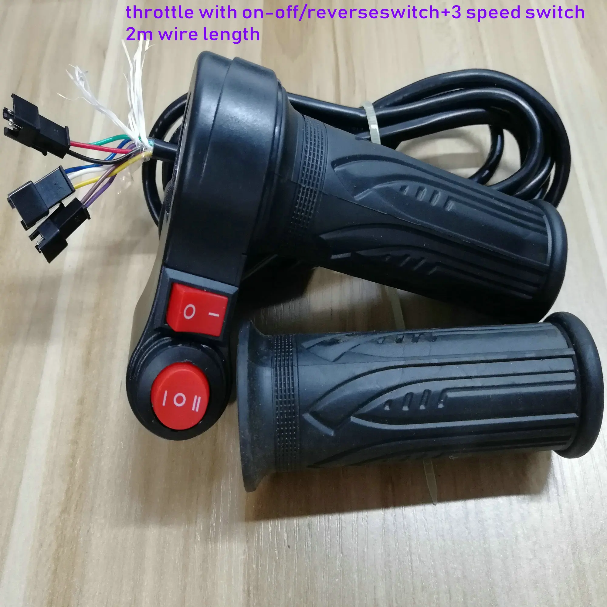 Cheap handlebar twist throttle gas handle with forward/reverse switch+3 gears/cruise switch electric bike scooter tricycle parts grips 5