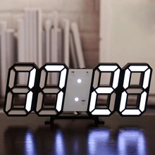 3D LED Wallclock For Home Kitchen Living Room Office Decoration Digital Table Clock Alarm Nightlight Modern Design Fashion Watch