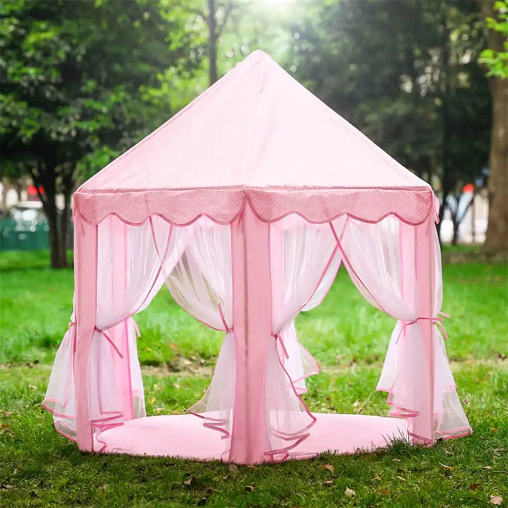 pink tent with star lights