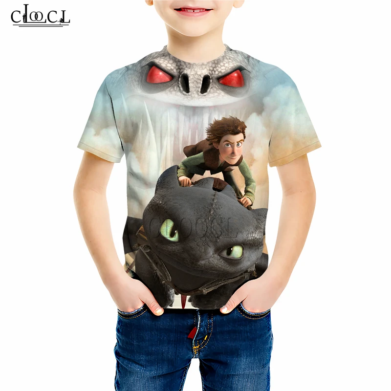Anime Movie How To Train Your Dragon T Shirt Family Fitted 3D Print Cute Boy Girl T-shirts Short Sleeve Kid Casual Pullovers M42