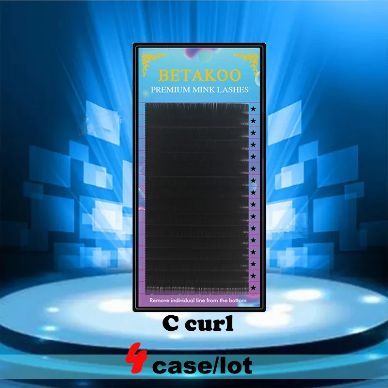 BETAKOO C curl 4 лотка/Набор 16 линия шелковые Индивидуальные ресницы мягкие, для наращивания ресниц префессиоральные инструменты для макияжа
