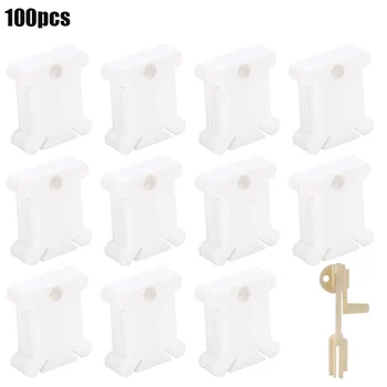 

100 Pcs Plastic Thread Card Bobbins Thread Winding Boards with 1pc String Winder for Stitch Embroidery YU-Home