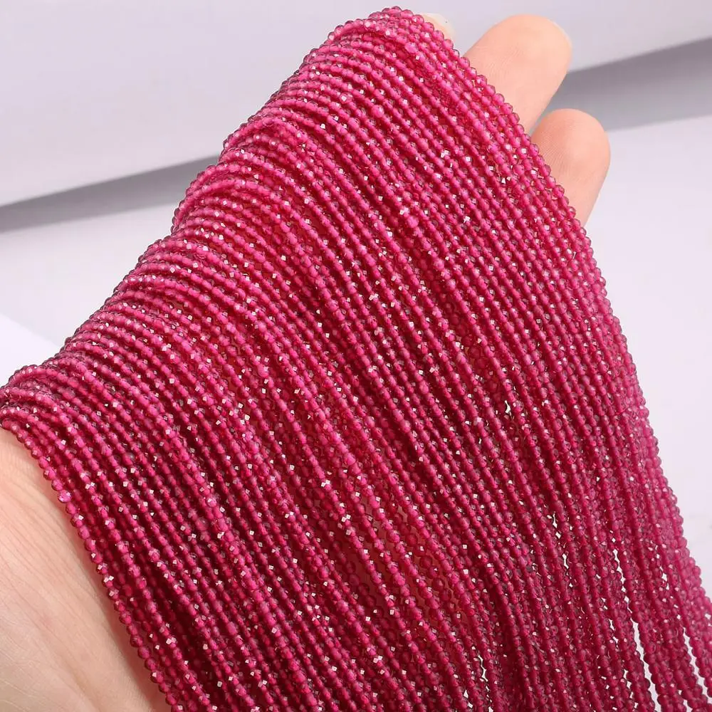 

Artificial stone Beaded Faceted Small Bead ruby 2 3mm Loose isolation beads for Jewelry Making DIY Bracelet Necklace Accessories