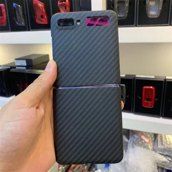 

Luxury brand thin light Carbon fiber case For samsung galaxy Z Flip phone bumper shell