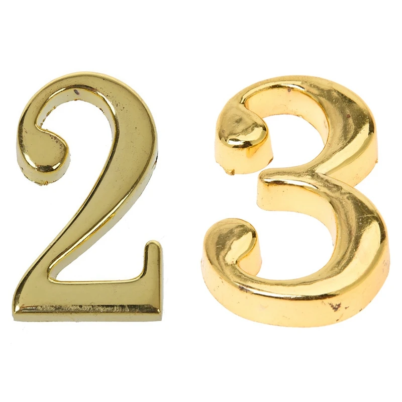 2Pcs Home Practical Gold House Hotel Door Address Plaque Number with Srew Plate Sign 2 &amp 3 | Обустройство дома