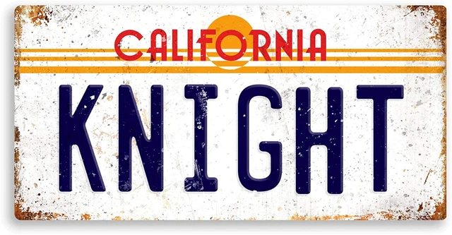 Knight Rider Numberplate License Plate for Garage Bar Pub Club Man Cave  Shabby Chic Decor Plaque