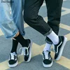 Nouveau Soild couleurs coton unisexe chaussettes personnalité Harajuku noir blanc Couples Skateboard tricoté sport décontracté chaussettes de mode ► Photo 3/6