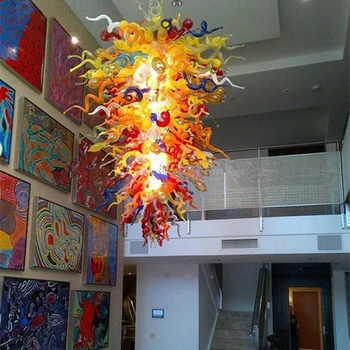 Buy Luxury Colorful Chandelier Foyer Loft Dome Light Led Chandelier Lustre Modern Brighter Hand Blown Glass Chandelier Lighting