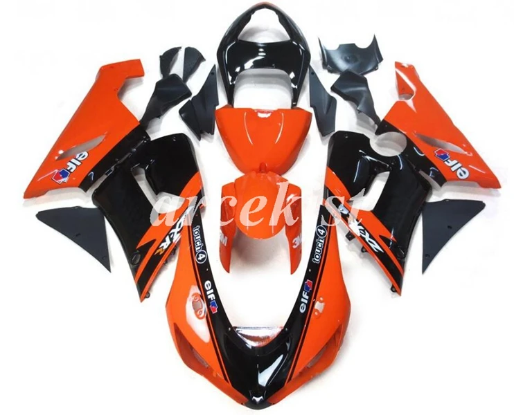 4 подарки набор обтекателей ABS подходит для kawasaki Ninja ZX6R 636 2005 2006 6R 05 06 ZX-6R набор обтекателей оранжевый черный матовый