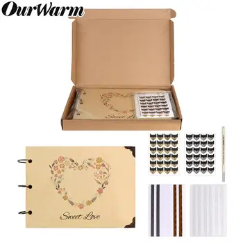 

OurWarm 60/80 Pages DIY Wedding Photo Album Kraft Paper Guest Book Anniversary Birthday Gifts Travel Memory Book Signature Book