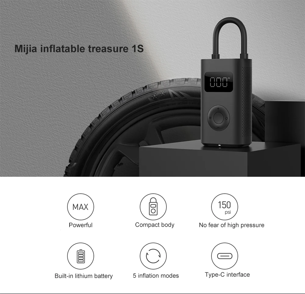 Xiaomi Mijia Digital Tire Inflator Portable Car Air Compressor Pump Electric Smart LED Auto For Motorcycles Bicycles Balls New