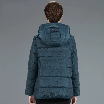 

Women's Down Jacket Plus Size Short Winter Coat Women Middle Aged Ladies Detachable Hat Doudoune Femme Hiver KJ1055