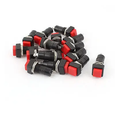 

15 x 2Pin On/Off SPST Red Monmentary Square Push Button Switch AC 250V/3A