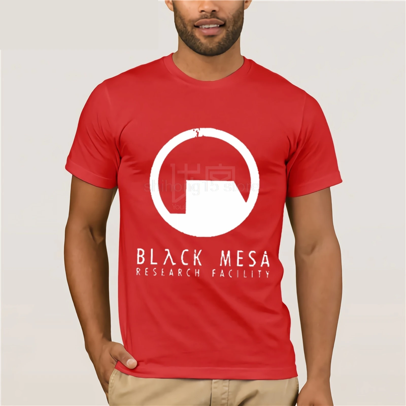 Black Mesa Half Life Футболка мужская крутая футболка европейские размеры-XXXL топы летние футболки хлопковая Футболка с круглым вырезом - Цвет: red