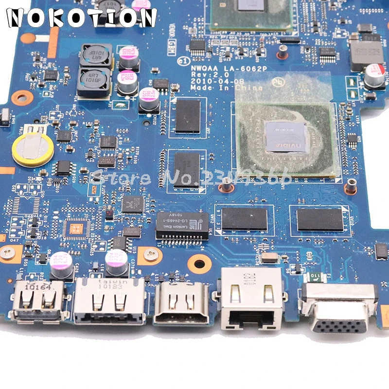 NOKOTION для Toshiba satellite A660 A665 Материнская плата ноутбука 3D версия NWQAA LA-6062P K000104430 HM55 GT330M gpu процессор