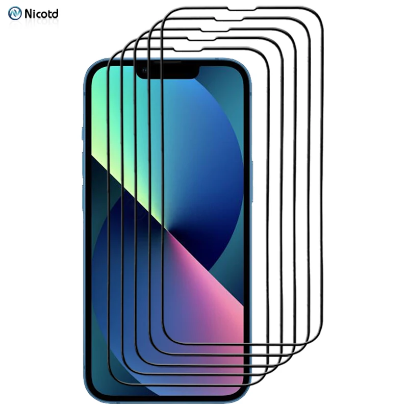5 Pezzi Di Vetro Protettivo A Copertura Totale Per Iphone 13 Pro Max Screen Protector Su Iphone 14 Plus 12 11 Pro X Xr Vetro Temperato