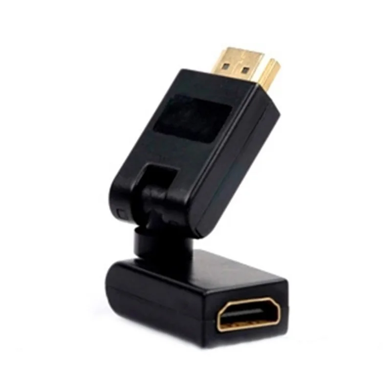 Горячая 3c-вращение 360 градусов V1.4 HDMI мужчин и женщин Соединительный адаптер Черный
