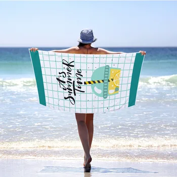 

Cartoon Fruit Print Colorful Beach Towel For Outdoor Swimming Pool Microfiber Fast Drying Lightweight Blanket 70x150cm