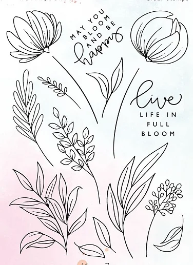 Flower Clear Stamp for Scrapbooking Transparent Silicone Rubber DIY Photo Album Decor 0508