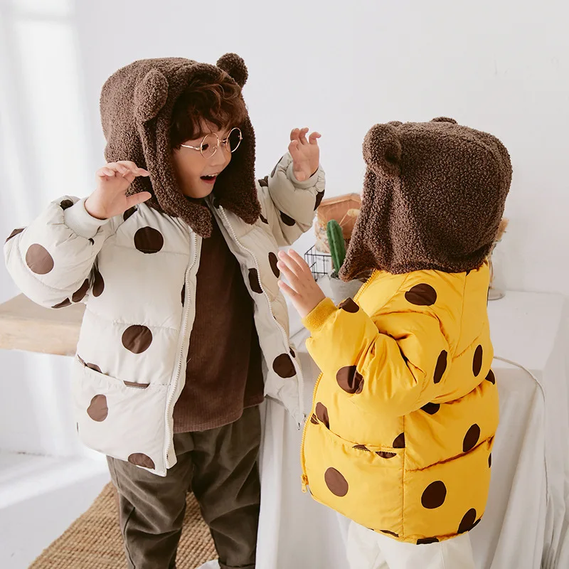

2019 Autumn & Winter New Style Children down Cotton Clothes Medium-small Men And Women CHILDREN'S Padded jacket Coat