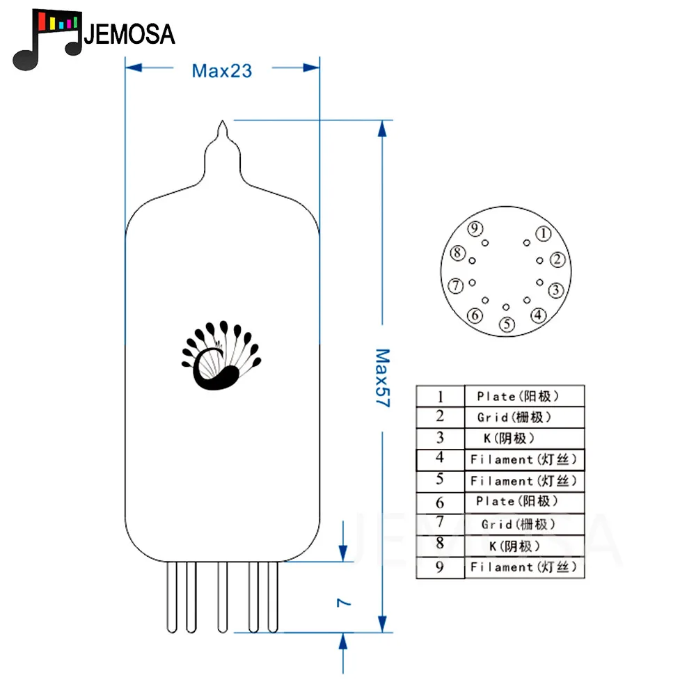 PSVANE 12AU7 вакуумная трубка 12AU7-TII Замена 12AU7 ECC82 ECC802 электронная трубка HIFI звуковая вакуумная трубка усилитель