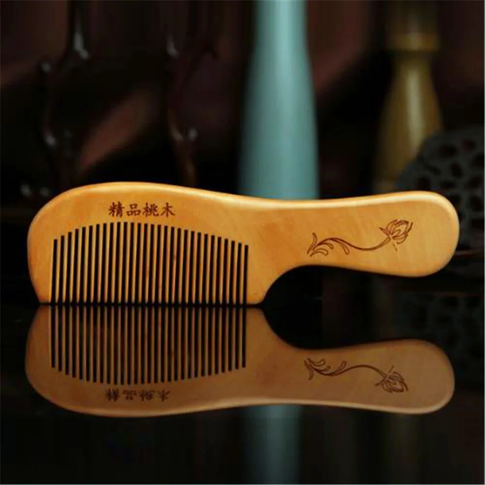 1 PC Anti-static Head Sandalwood Wooden Combs Popular Natural Health Care Hair Comb Hairbrush With Handle Massager Wholesales