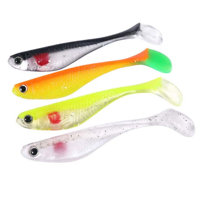 2pcs T tail Carp Fishing Soft Lure 5g 88mm silicone bait Fishing Shad  Fishing Worm Swimbaits