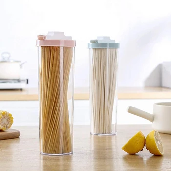 

Noodle Storage Box Kitchen Grains Storage Tank Plastic Transparent Sealed Fresh-Keeping Jar Round Shaped Food Storage Container,