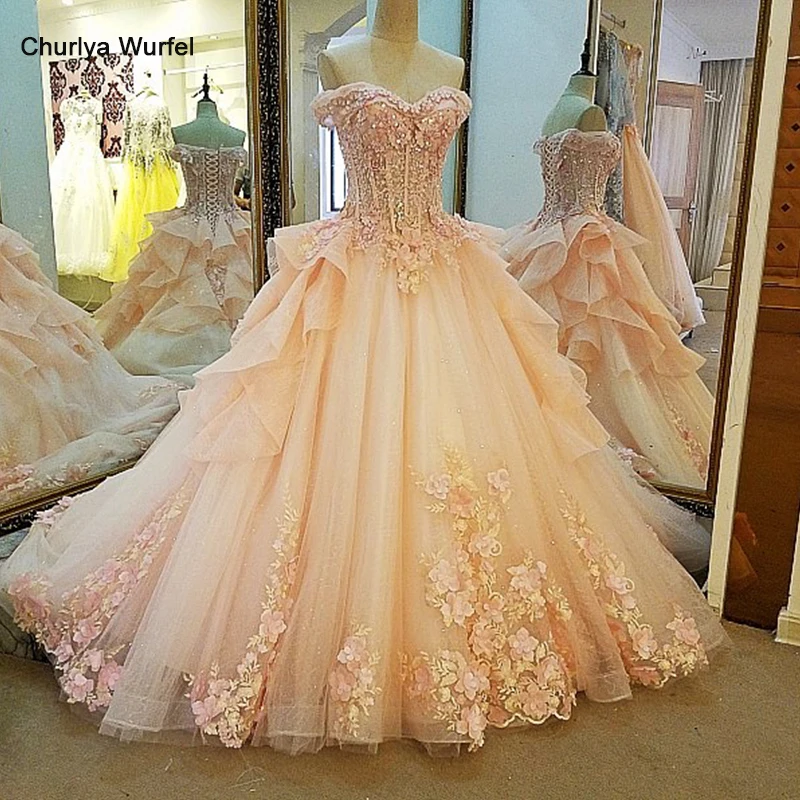 dos robe de bal fleurs 3D longue robe ...