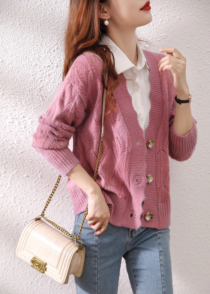 

In room 212223, 8 row 4 】 will wave get hollow out knitting cardigan [1003] 54