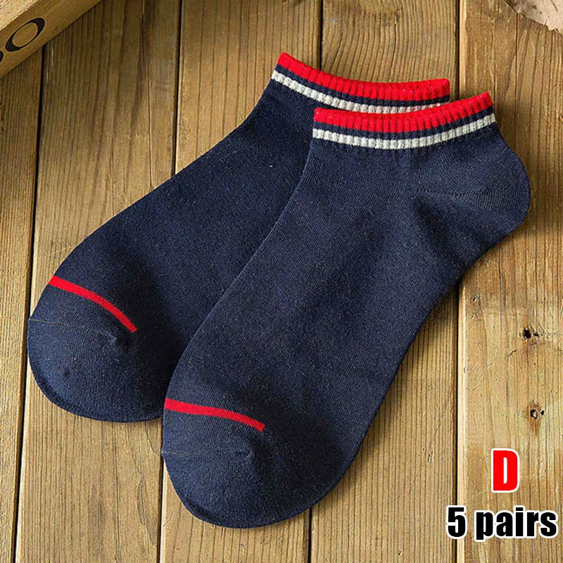 5 Pair Men Sports Socks Invisible Short Ankle Socks Breathable Thin Boat Sock XRQ88 - Цвет: d