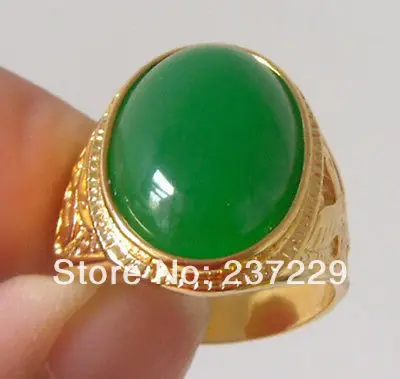 Wholesale price FREE ^^^^Vintage Relief Carved Green JADE Insert Gold Plate Women Men Thumb Ring Jewelry | Украшения и аксессуары