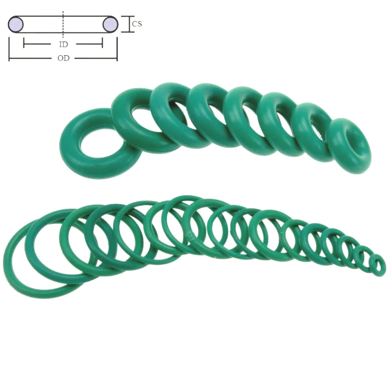 CS 5 мм OD16-100mm зеленый FKM фторкаучук-хомут с круглым воротником для мальчиков и девочек уплотнительное кольцо масляное уплотнение прокладка