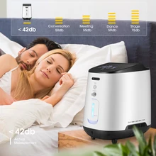 1-7L/min Portable Oxygen Concentrator Oxygen Generator Machine Household 24 Hour Air Purifier AC110V English Version No Battery
