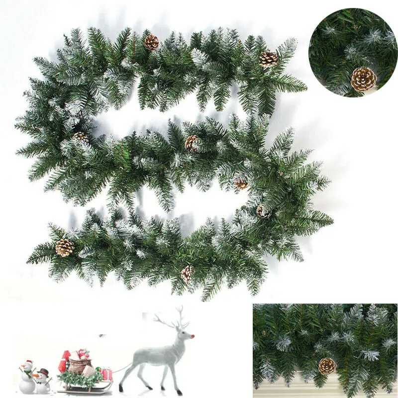 

Christmas Rattan Party Hanging Decoration Berry Festival Mall Home Led Fairy Light Pine Cone PVC Artificial Leaf Restaurant
