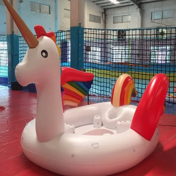 

8 People Inflatable Unicorn Large Floating Bed, Europe And America New Style Inflatable Multi-seat Unicorn Network Floating Bed