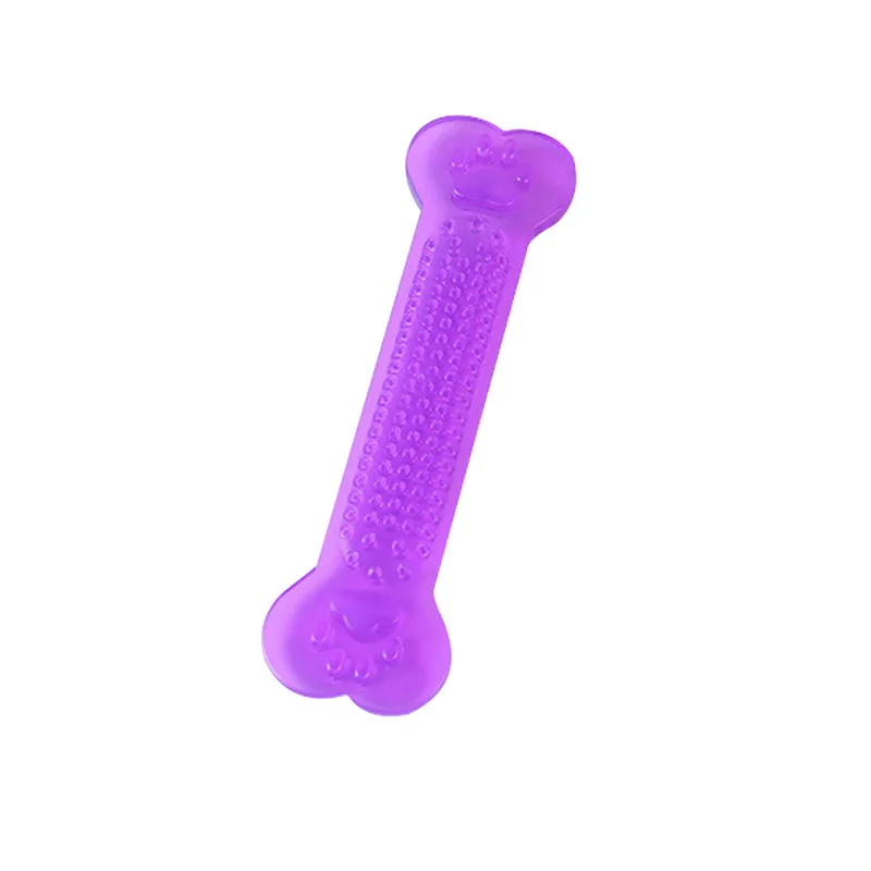 purple Жевательные игрушки для питомцев форма кости для собак дрессировка молярная игрушка зубы упражнения взаимодействие ПВХ поставки 1 шт - Цвет: purple