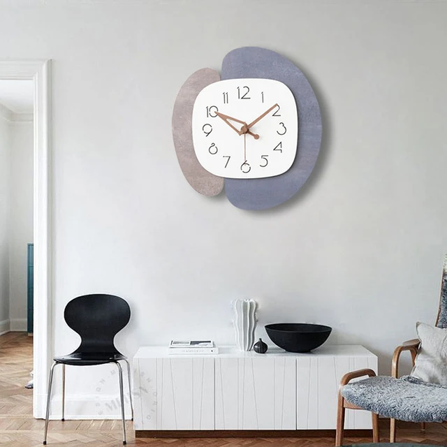 Horloge murale en bois Simple, Design moderne créatif, silencieux, mécanisme  d'horloge murale pour salon, décoration De la maison 50 - AliExpress