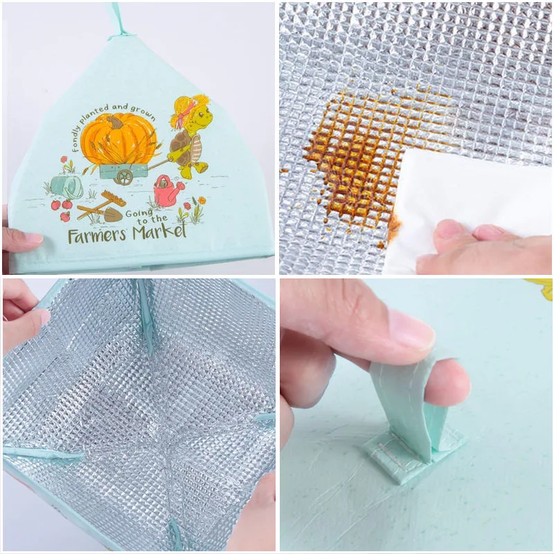 Insulation Vegetable Cover Foldable Aluminum Foil Meal Duster Kitchen Accessories Heating Meal Covers Storage Organizer