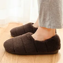 Мужские зимние теплые меховые тапочки; мужские тапочки; хлопковые домашние тапочки для влюбленных пар; домашняя обувь из плюша; Мужская обувь; 9,24