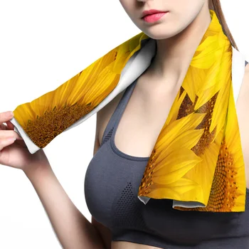 

Flower Sunflower Yellow Face Towel Cooling ice Utility Instant Cozy Ice Cold for Running