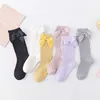 Solid Children Socks With Bows Cotton Baby Girls Socks Soft Toddlers Long Socks For Kids Princess Knee High Socks for Girls 2022 ► Photo 2/6