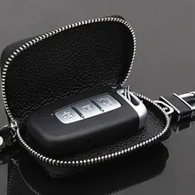 Для Мужчин's кожаная ключница Организатор ключи с цепочкой, на молнии сумка из натуральной кожи для автомобильных ключей чехол отмычка сумка