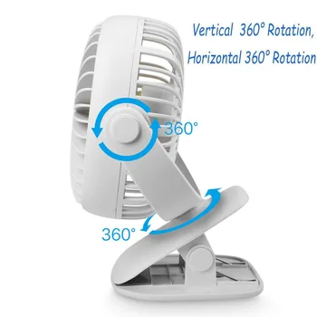 

Household Desktop Clip Fan Portable Battery USB Rechargeable Fan With 360 Degree Rotation Summer Cooler Essential