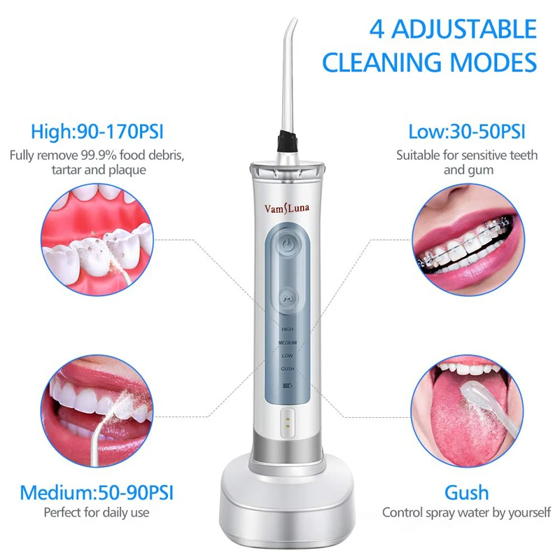 Irrigador Oral Eletrico-портативный ирригатор для чистки полости рта, подзаряжаемый ирригатор с наружной трубой и резервуаром для воды объемом 180 мл