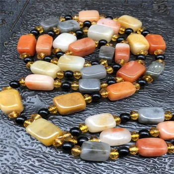 

Xinjiang Karamay Natural Raw Stone Gold Jade Jade Light Gobi Color Jade Necklace Sweater Chain